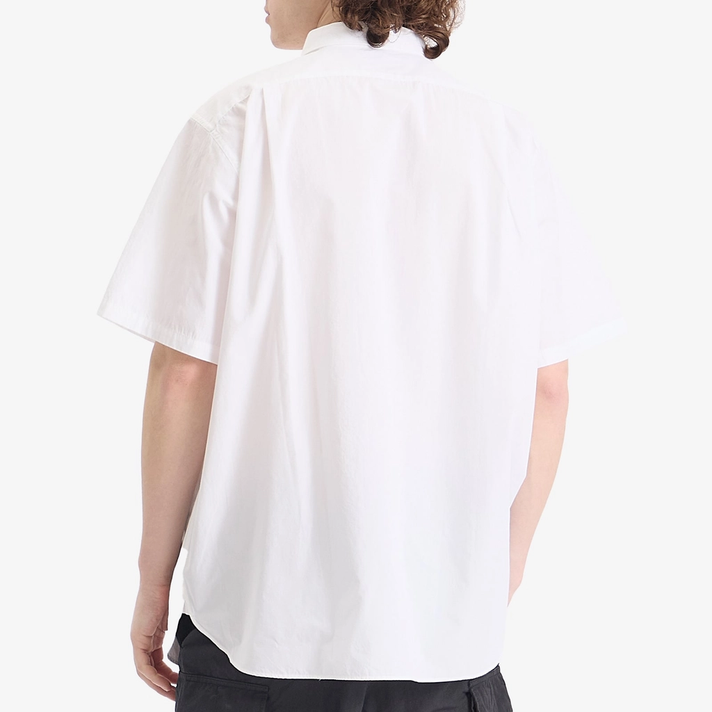 Nanamica Men's Regular Collar Wind Short Sleeve Shirt Off White