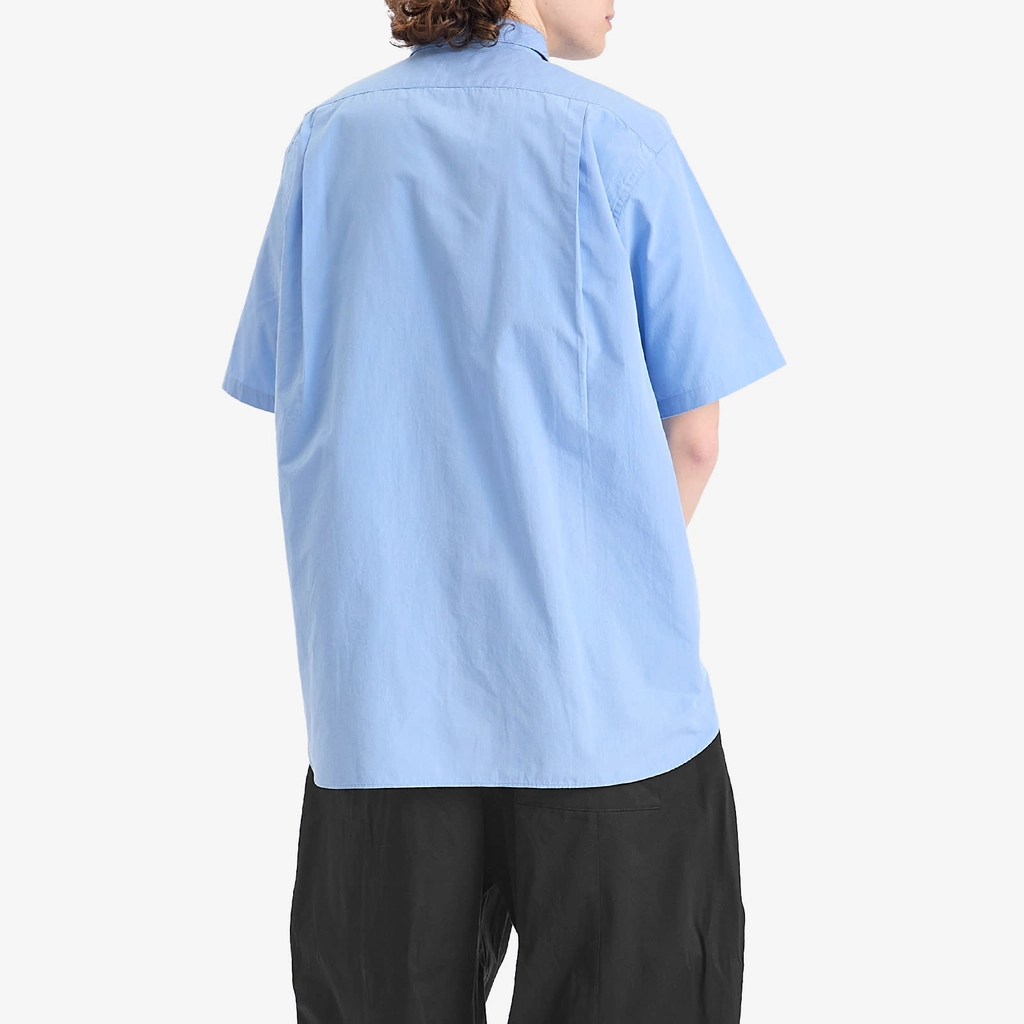 Nanamica Men's Regular Collar Wind Short Sleeve Shirt Sax