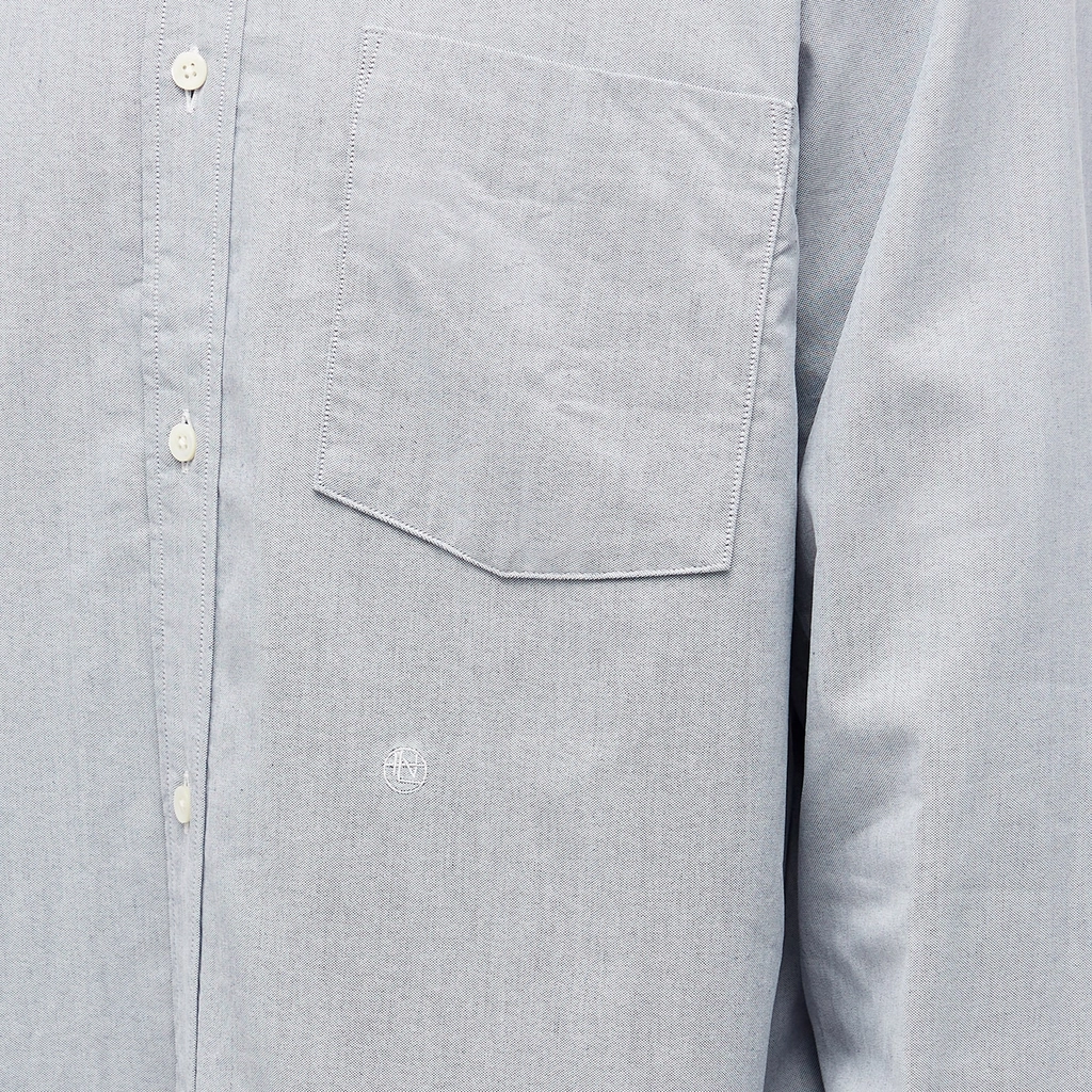 Nanamica Men's Button Down Wind Shirt Greyish Navy