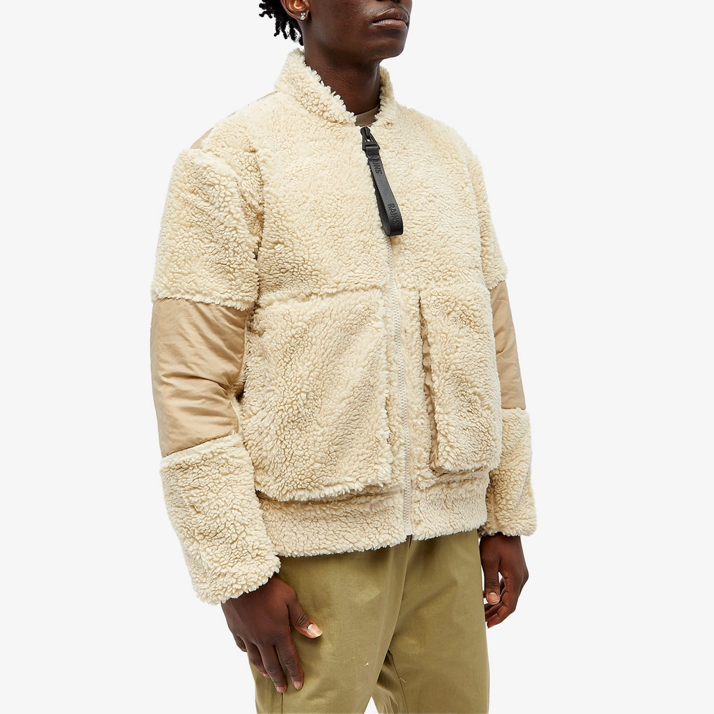 RAINS Men's Kofu Fleece Bomber Jacket Sand