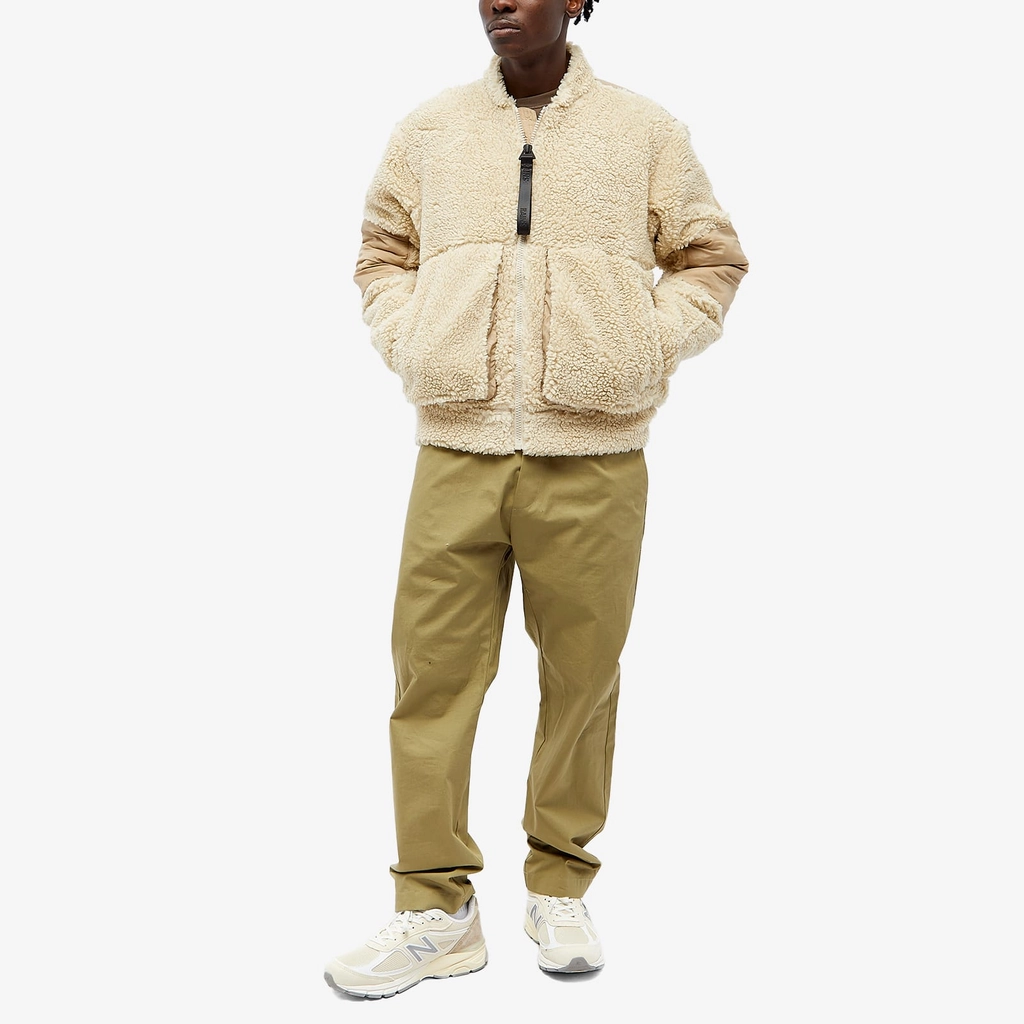 RAINS Men's Kofu Fleece Bomber Jacket Sand