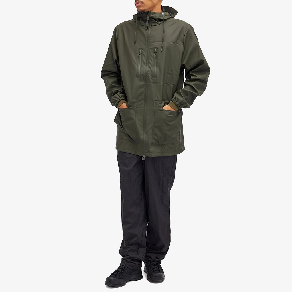 RAINS Men's Cargo Long Jacket Green