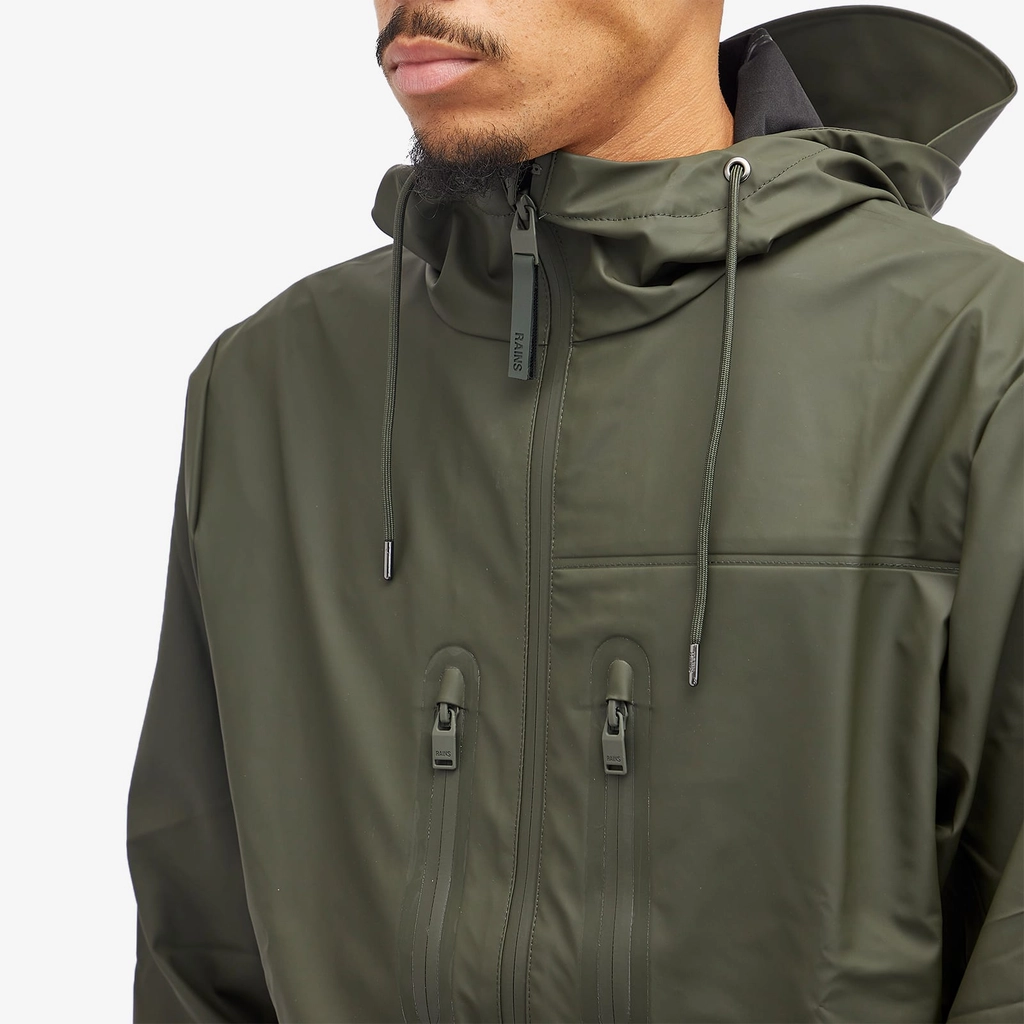 RAINS Men's Cargo Long Jacket Green