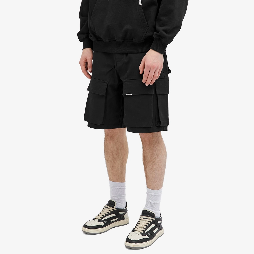 Represent Men's Baggy Cotton Cargo Shorts Black