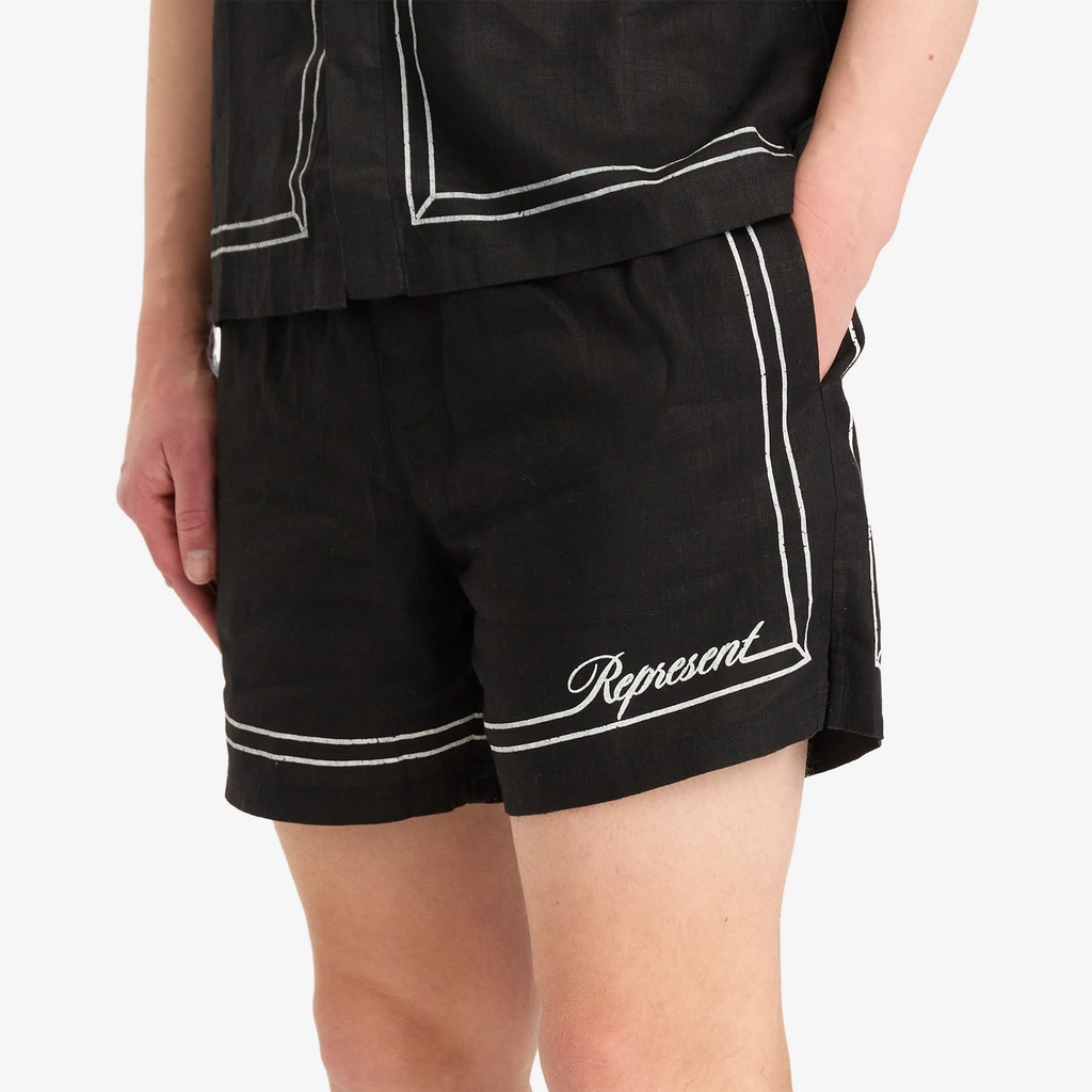 Represent Men's Border Vacation Short Jet Black