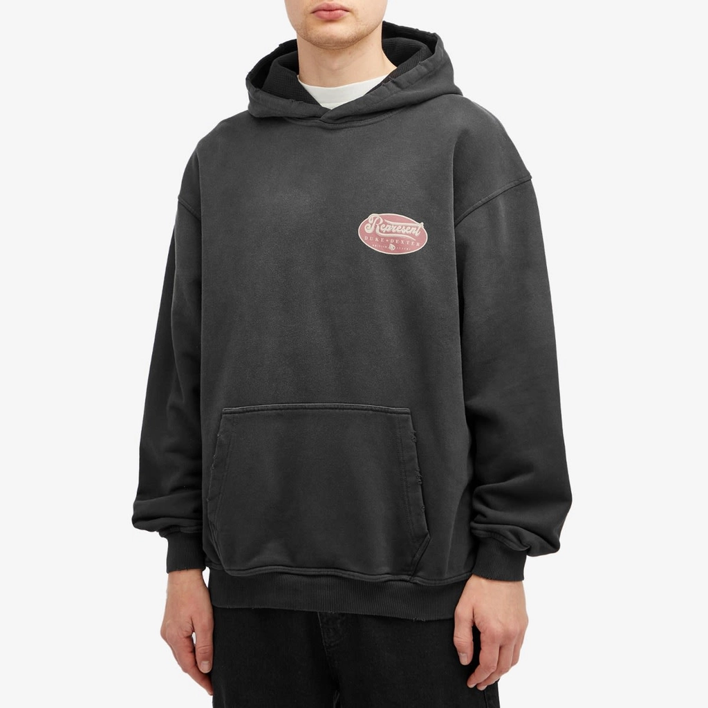 Represent Men's D+D British Luxury Hoodie Stained Black