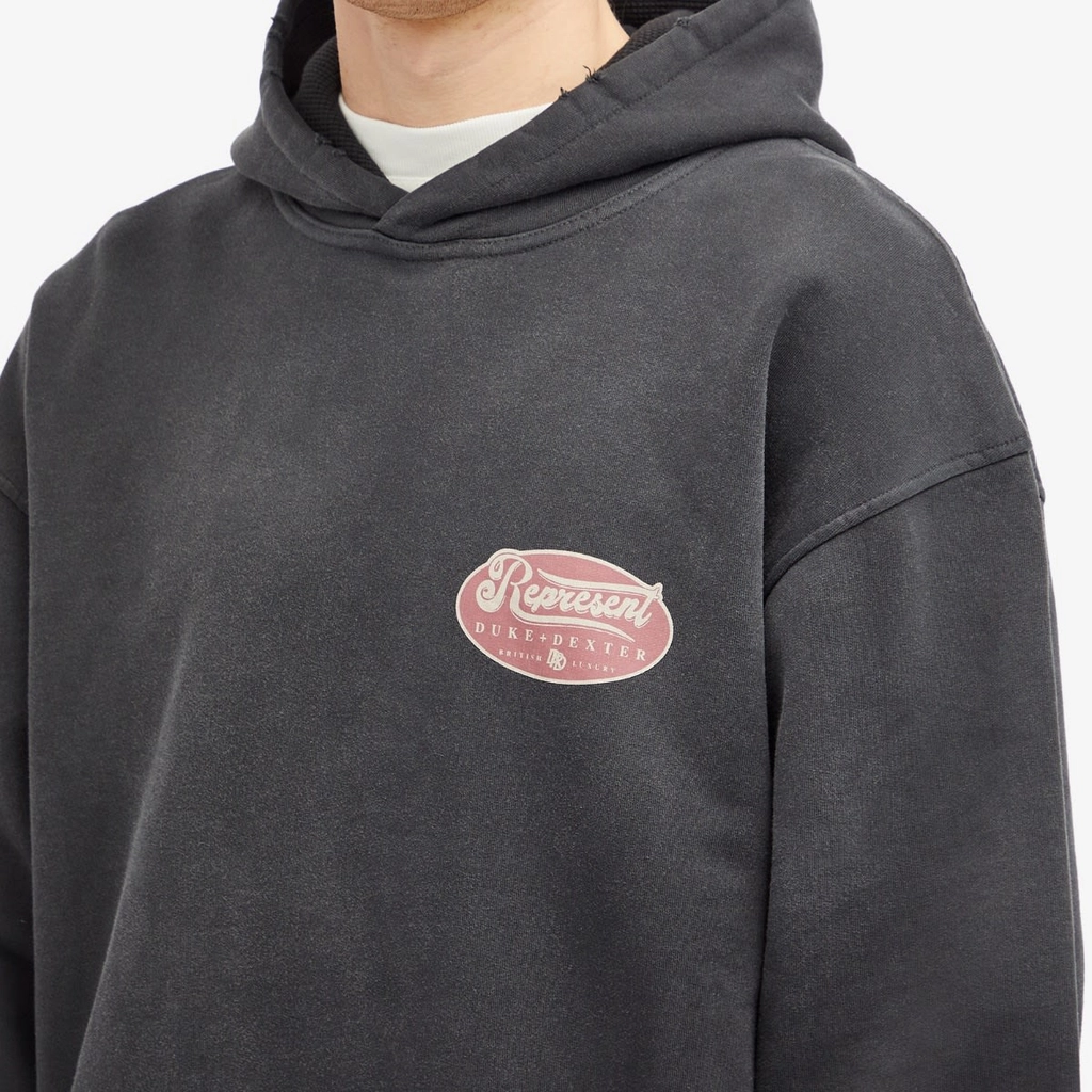 Represent Men's D+D British Luxury Hoodie Stained Black