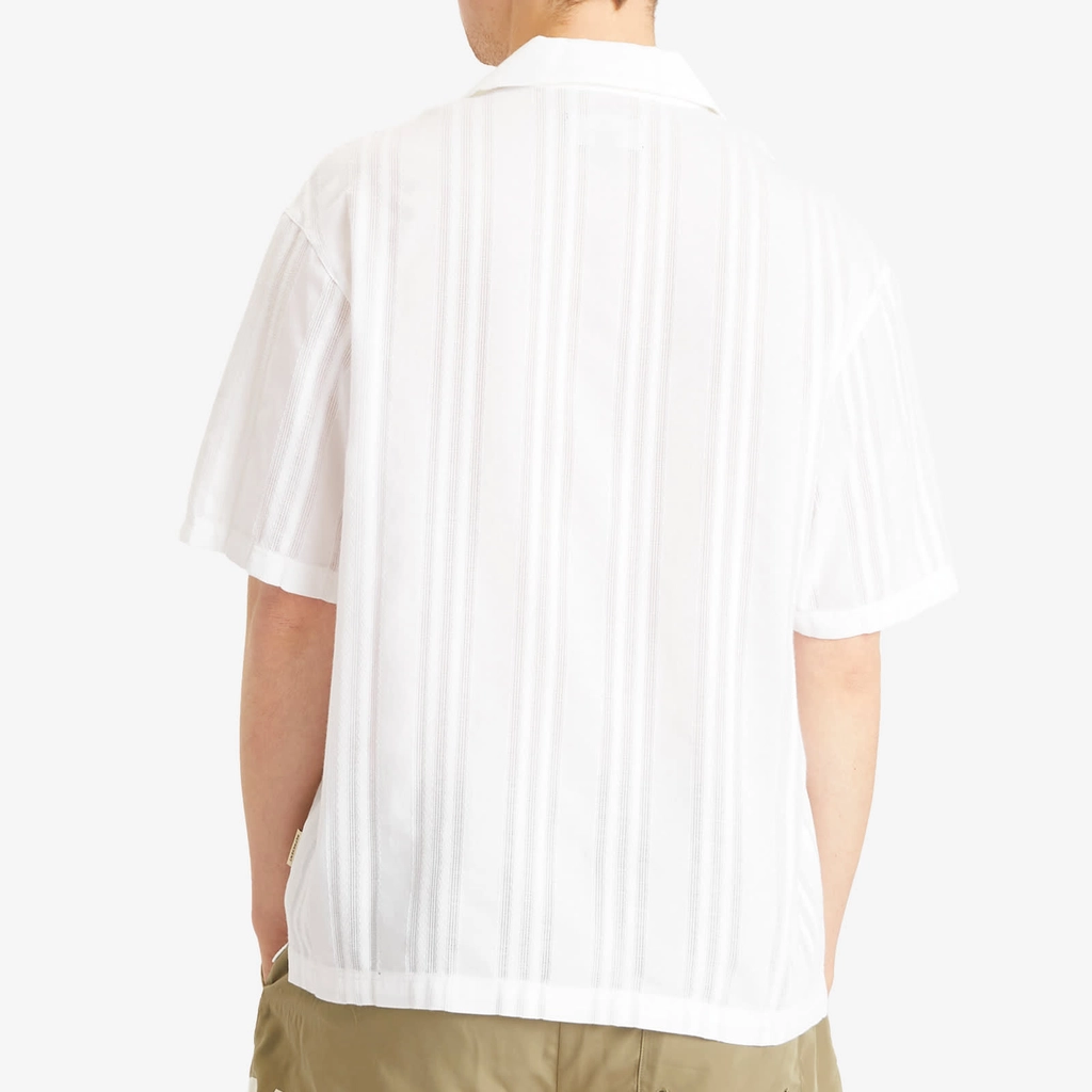 Represent Men's Embroidered Bowling Shirt Antique White
