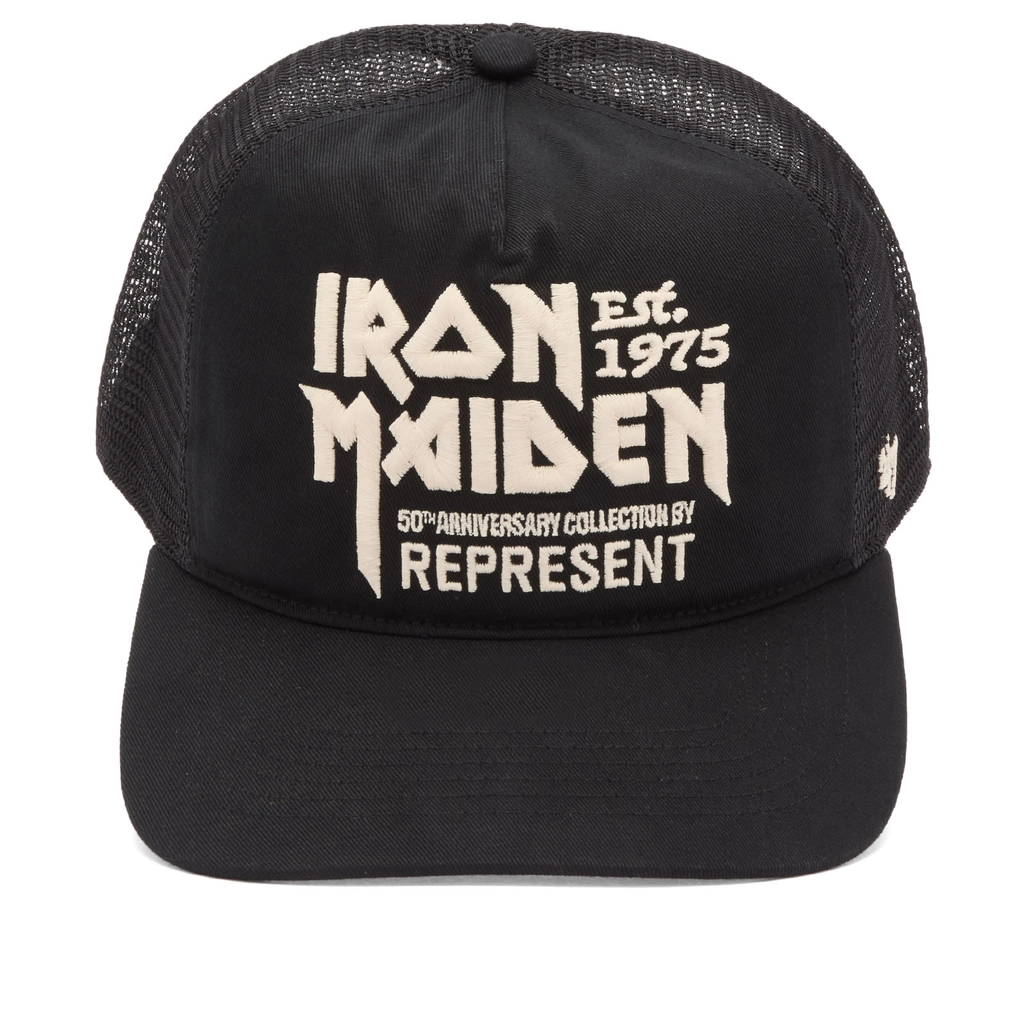 Represent Men's Iron Maiden Anniversary Trucker Washed Black