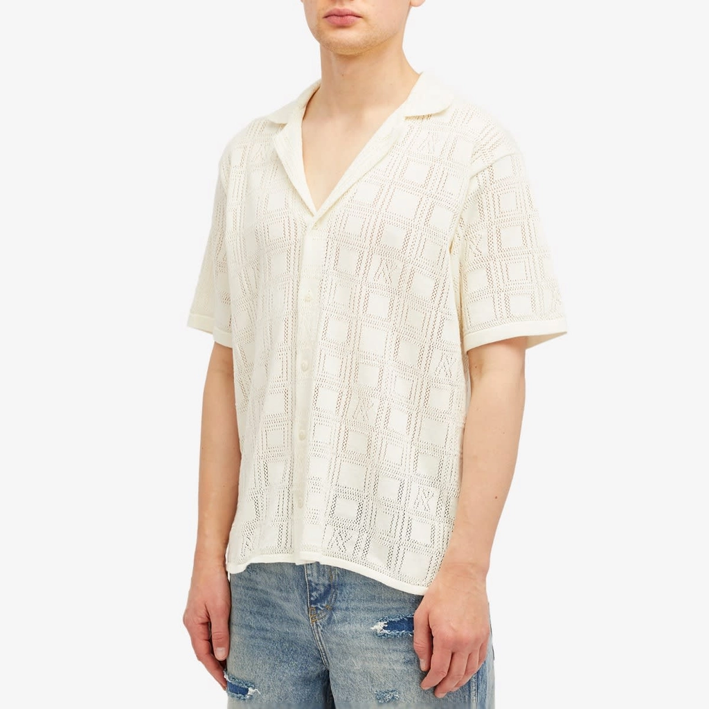 Represent Men's Lace Knitted Vacation Shirt Chalk