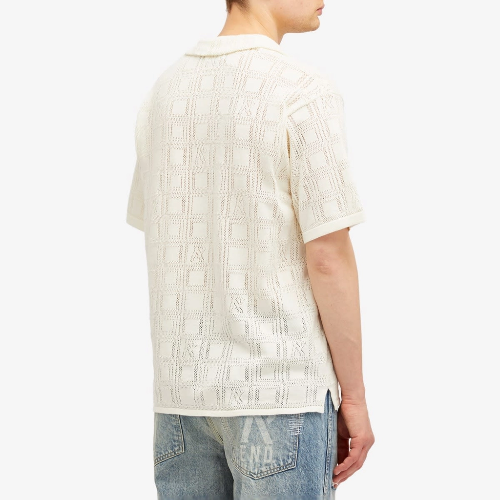 Represent Men's Lace Knitted Vacation Shirt Chalk