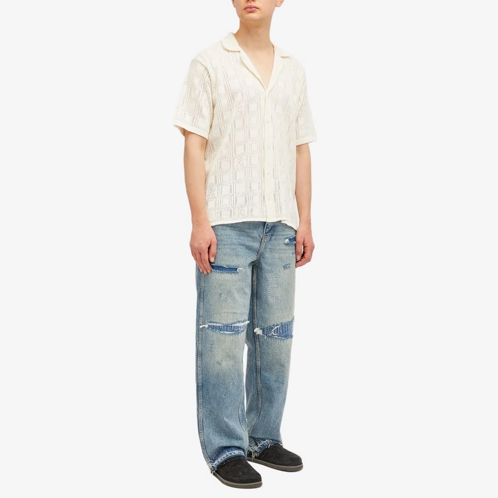 Represent Men's Lace Knitted Vacation Shirt Chalk