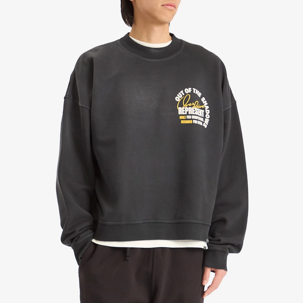 Represent Men's Out Of The Shadows Sweatshirt Stained Black