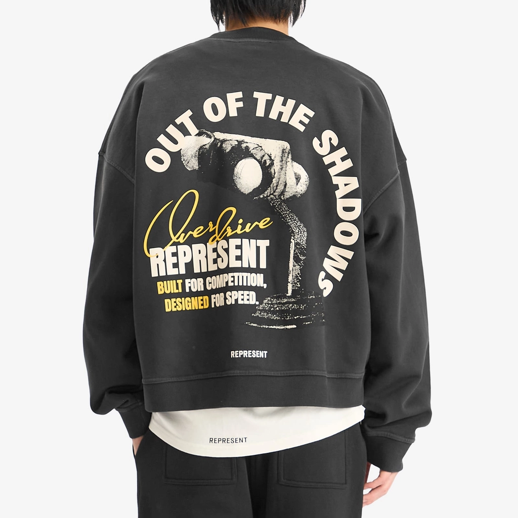 Represent Men's Out Of The Shadows Sweatshirt Stained Black