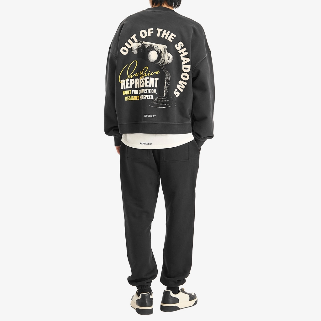 Represent Men's Out Of The Shadows Sweatshirt Stained Black