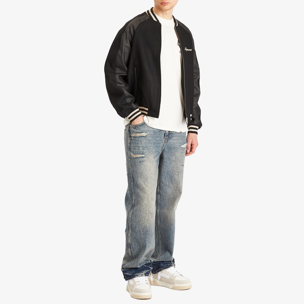 Represent Men's R3 Distressed Baggy Denim Blue/Cream