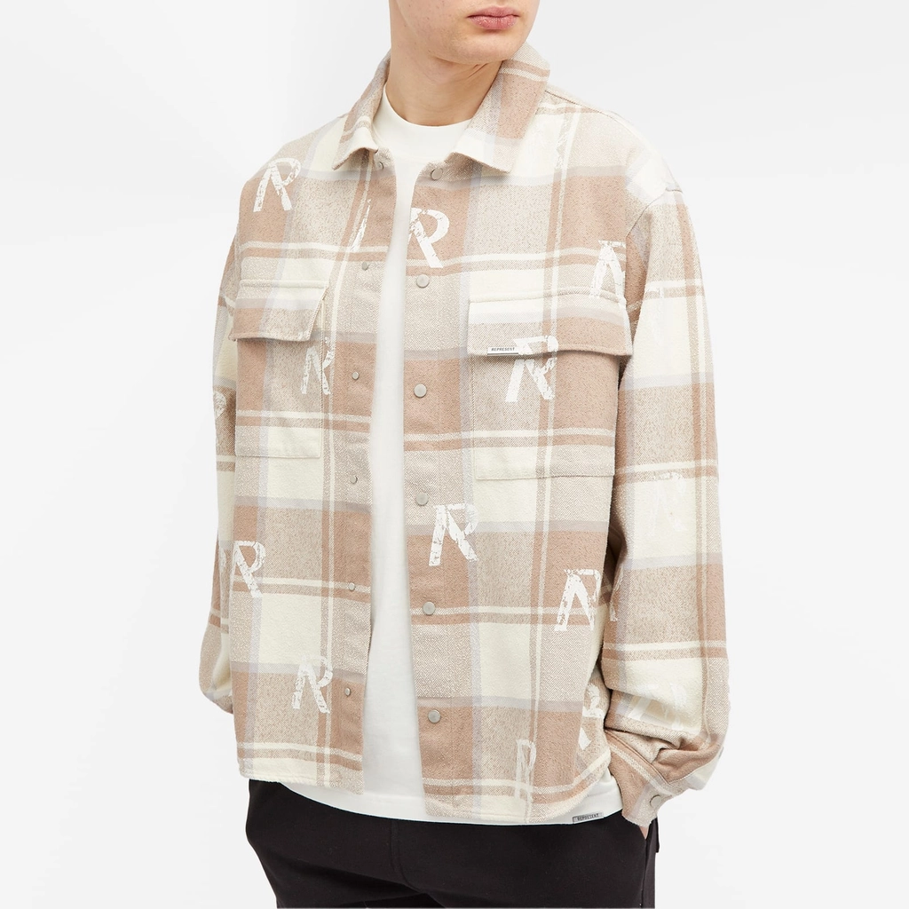 Represent Men's All Over Initial Flannel Shirt Cashmere