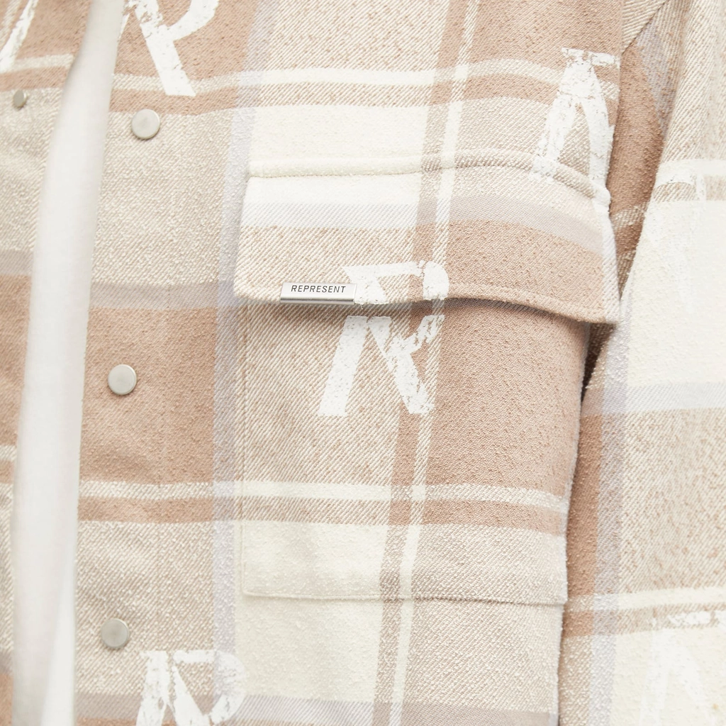 Represent Men's All Over Initial Flannel Shirt Cashmere