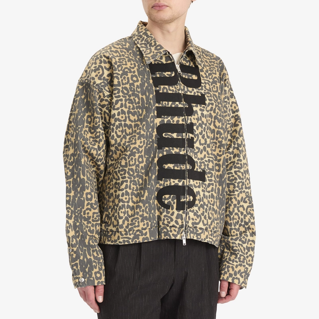Rhude Men's Leopard Work Jacket Black/Tan