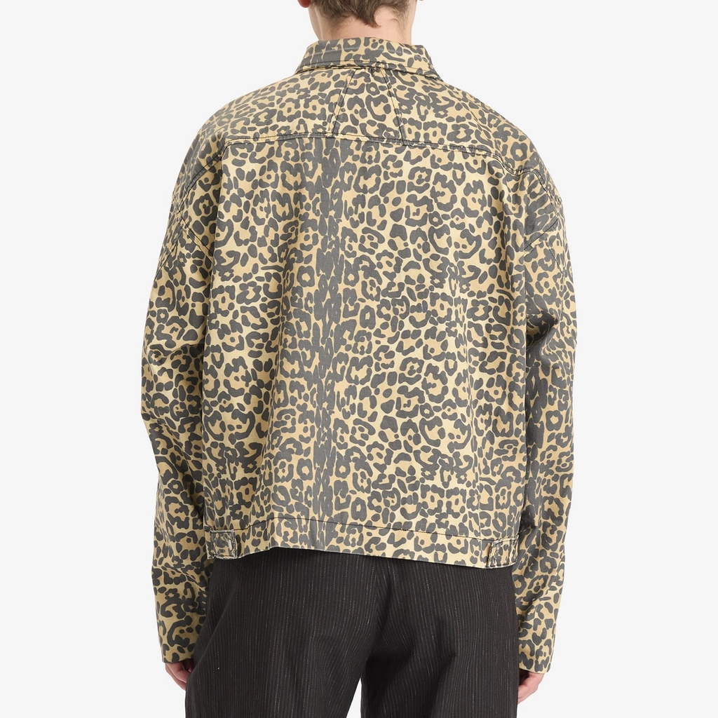Rhude Men's Leopard Work Jacket Black/Tan