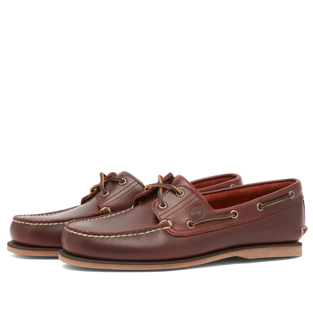 Timberland Men's Classic 2 Eye Boat Shoe Rootbear Full Grain
