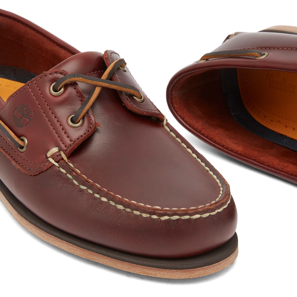 Timberland Men's Classic 2 Eye Boat Shoe Rootbear Full Grain