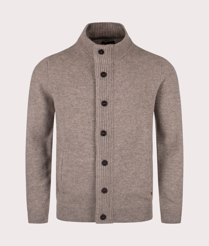 Barbour Mens Essential Patch Zip Through Knitted Jumper