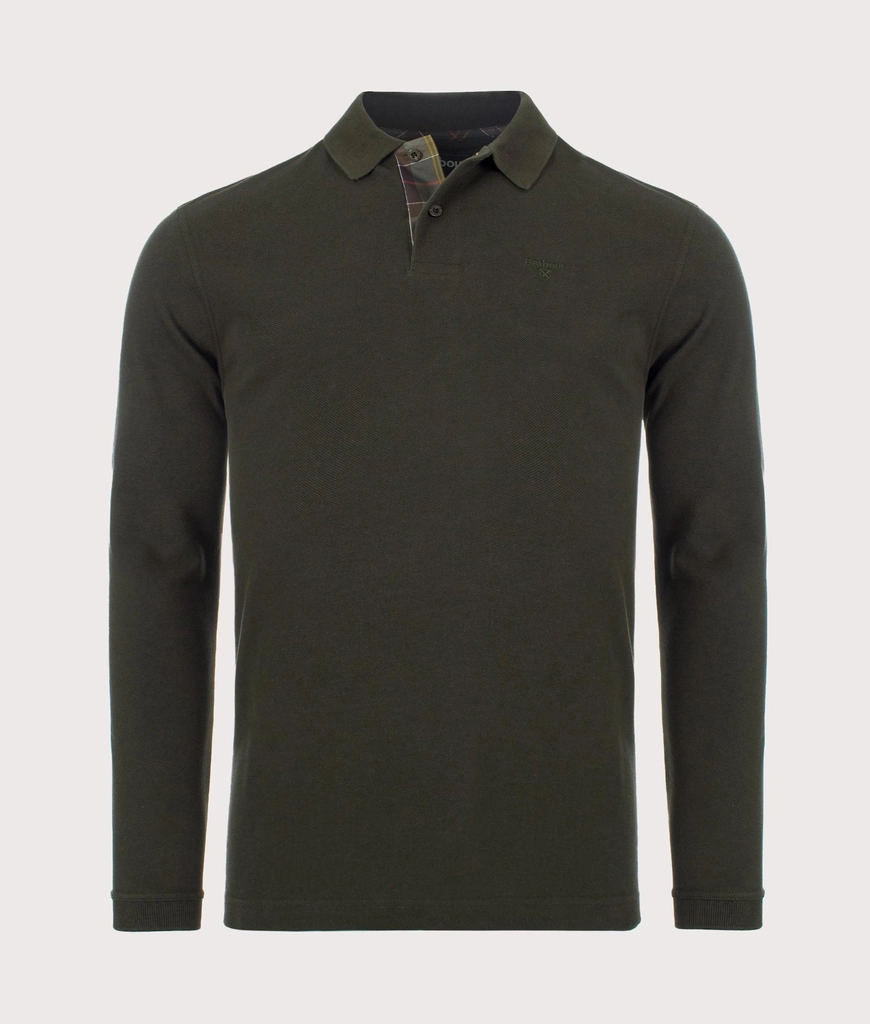 Barbour Mens Long Sleeve Tartan Placket Polo Shirt