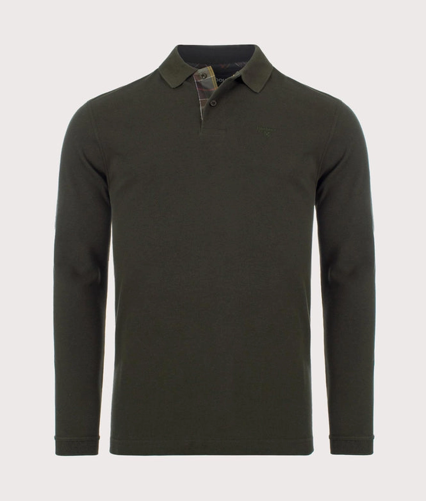 Barbour Mens Long Sleeve Tartan Placket Polo Shirt