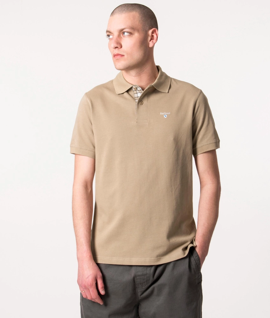 Barbour Mens Tartan Placket Pique Polo Shirt
