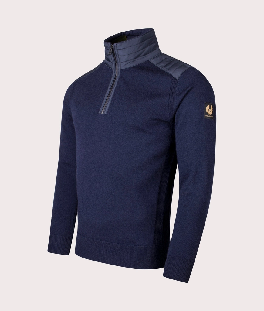 Belstaff Mens Kilmington Quarter Zip Jumper