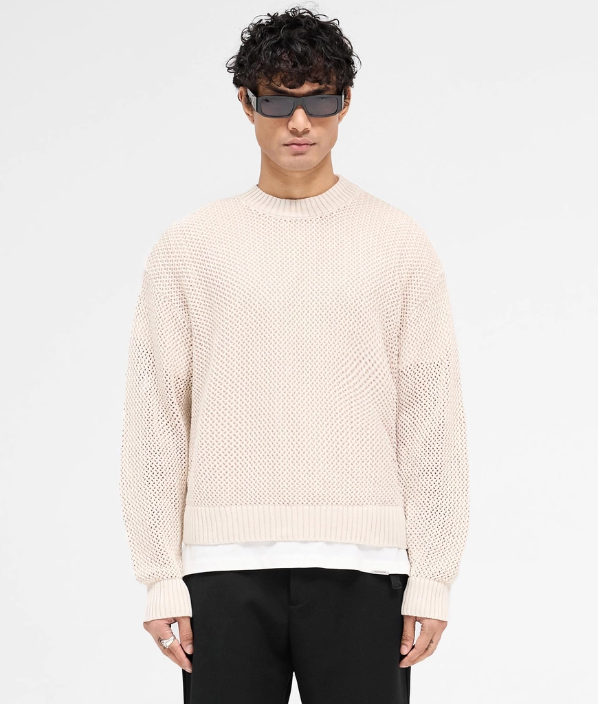 Represent Mens Oversized Fit Open Gauge Knit Jumper