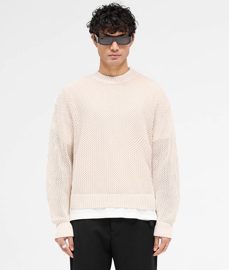 Represent Mens Oversized Fit Open Gauge Knit Jumper