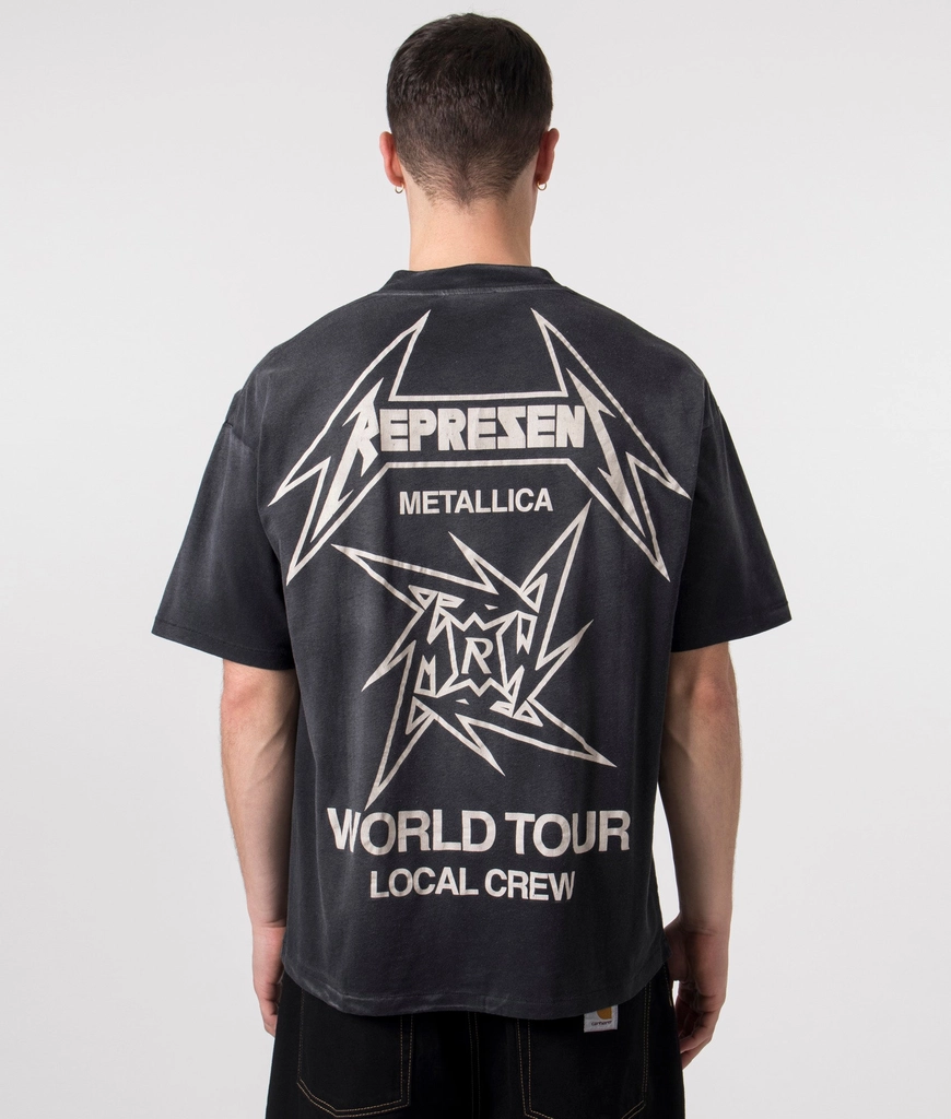 Represent Mens Oversized fit  x Metallica Local Crew T-Shirt