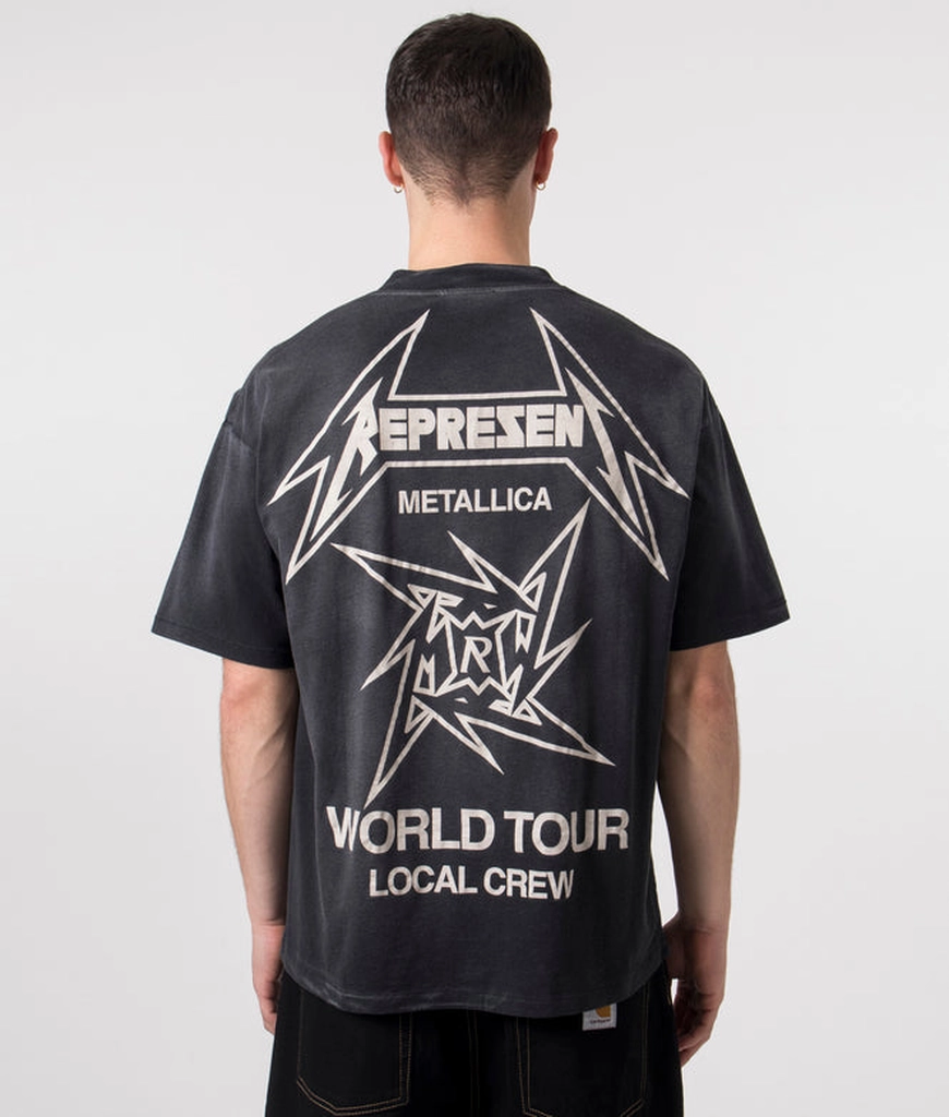 Represent Mens Oversized fit  x Metallica Local Crew T-Shirt