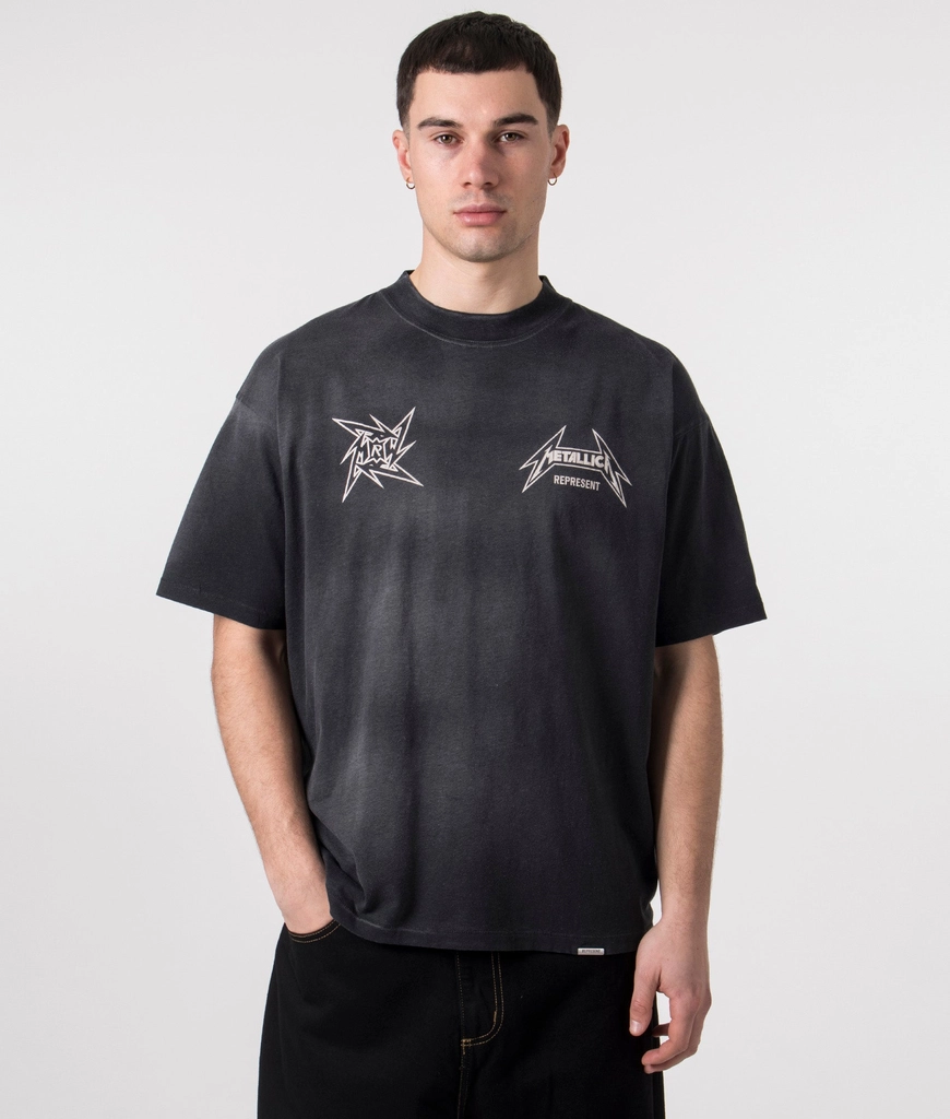 Represent Mens Oversized fit  x Metallica Local Crew T-Shirt