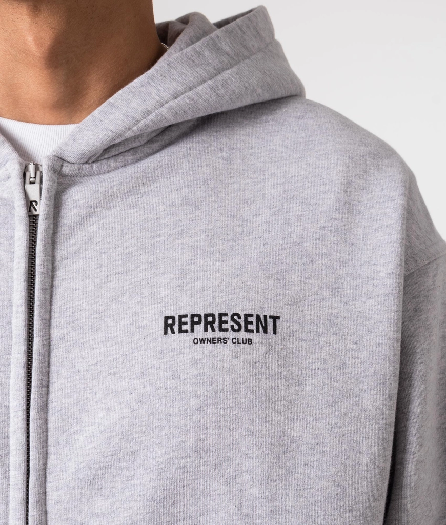 Represent Mens Owners Club Zip Through Hoodie