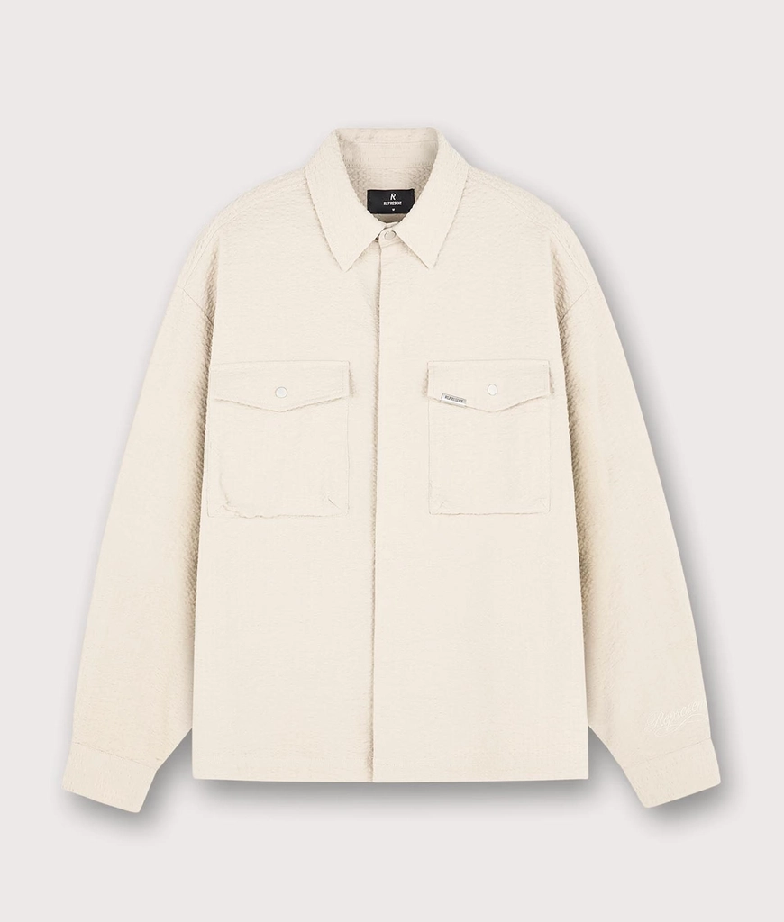 Represent Mens Textured Long Sleeve Shirt