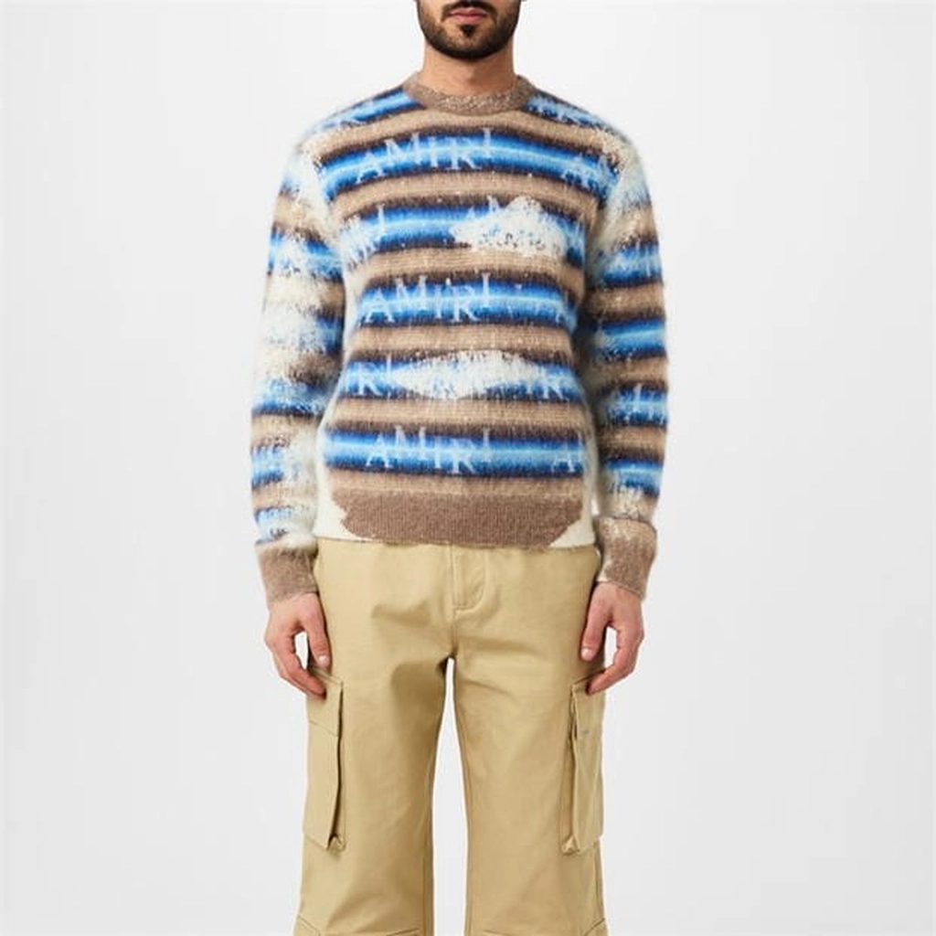 AMIRI Wool-Blend Logo Sweater - Blue