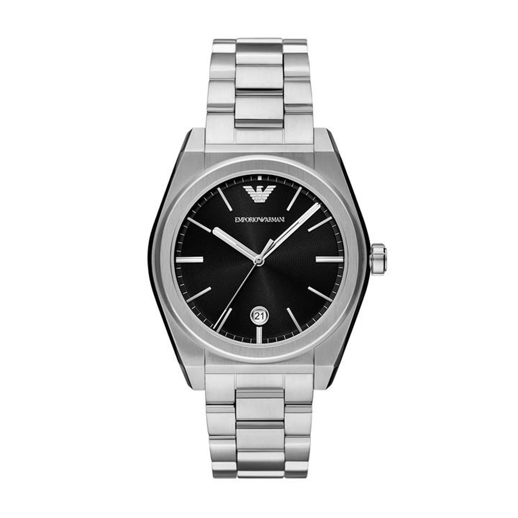 Armani Three-Hand Date Stainless Steel Watch - Silver