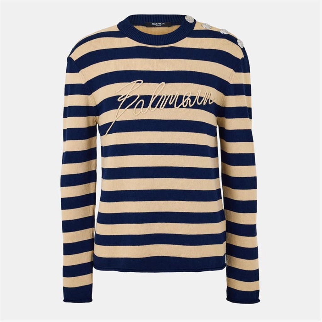 Balmain Stripe Swtr - Blue