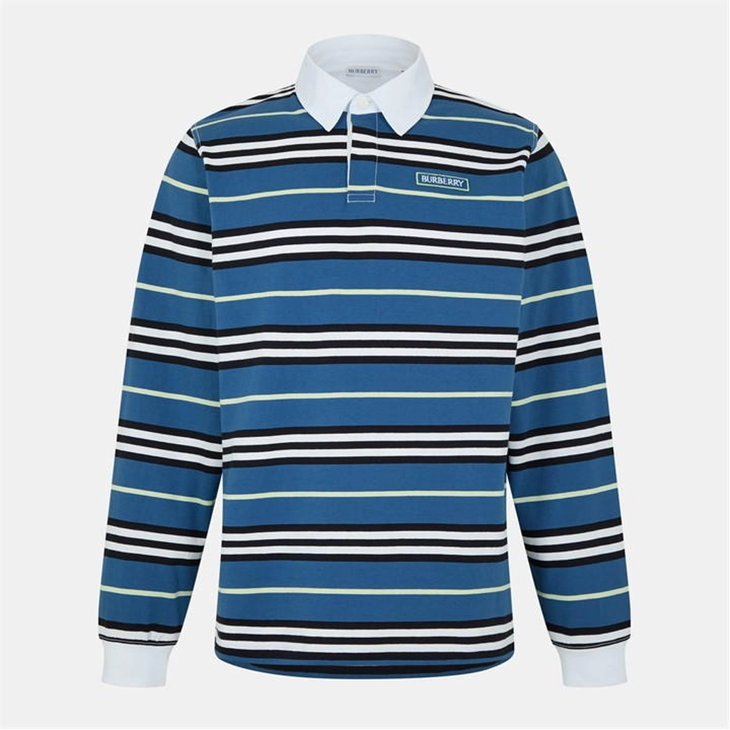 Burberry Burb Stripe LS Polo - Blue