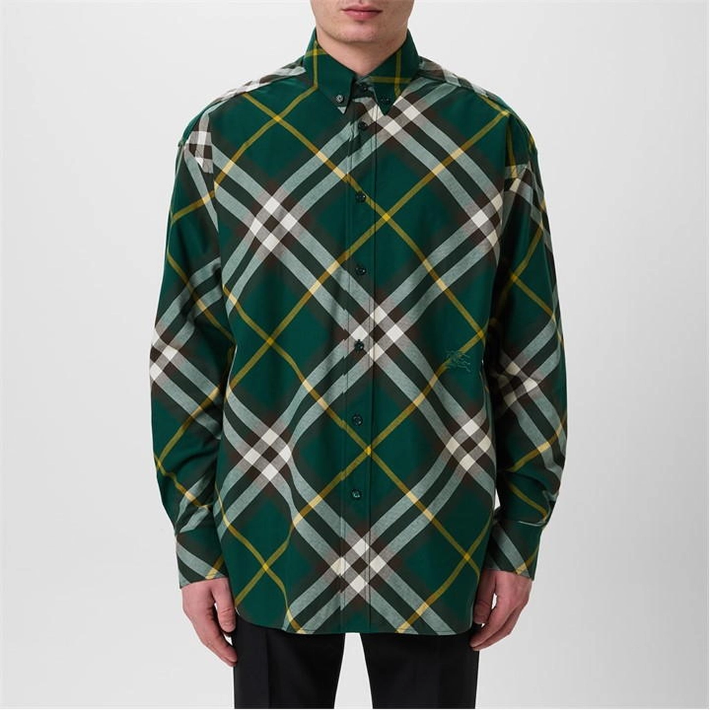 Burberry Check Long Sleeve Shirt - Green