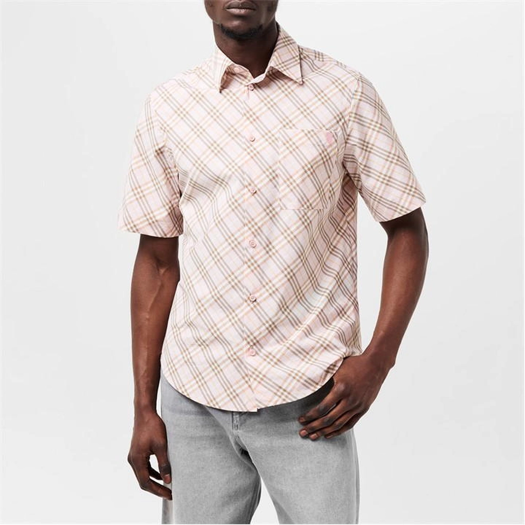 Burberry Check Short Sleeve Shirt - Beige