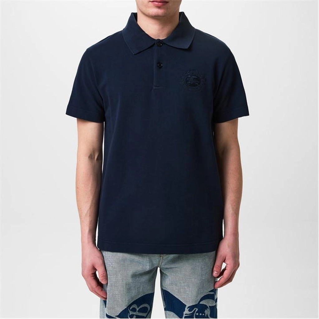 Burberry Equestrian Knight Short Sleeve Polo Shirt - Blue