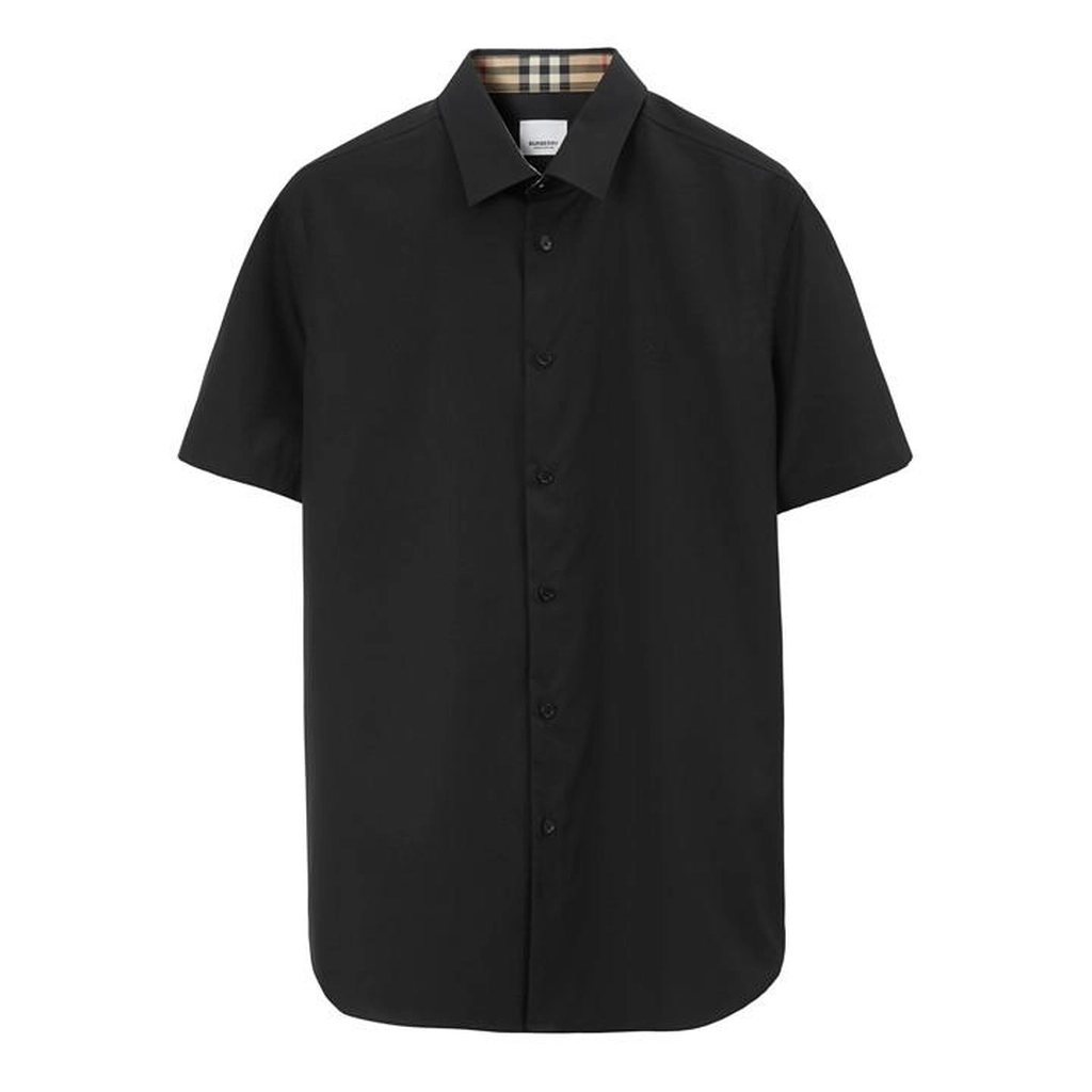 Burberry Men'S Embroidered Cotton Sherfield Ekd Button Shirt - Black