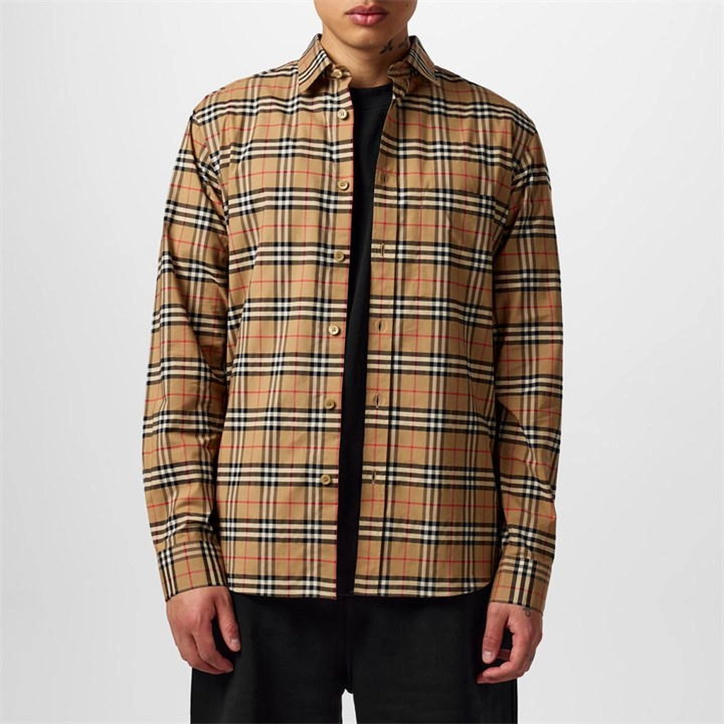 Burberry Men'S Tartan Cotton Simpson Shirt - Brown