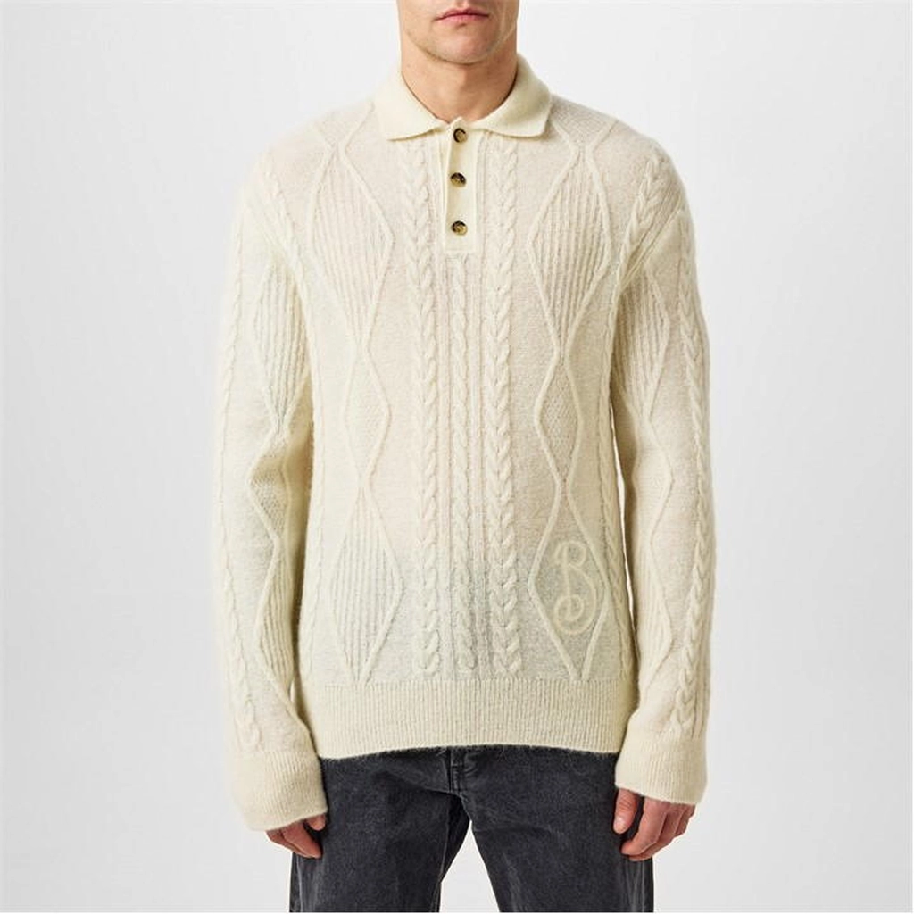 Burberry Polo Knit Top - White