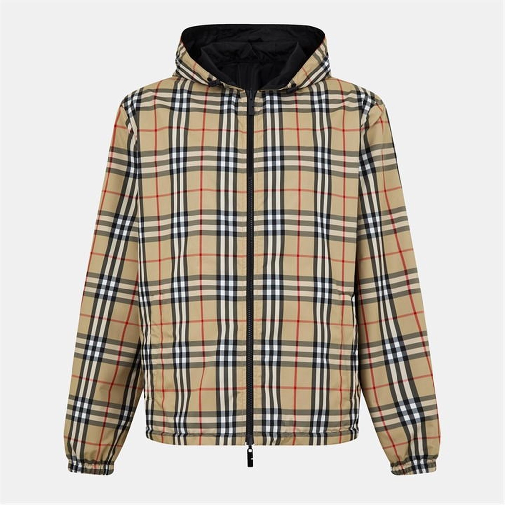 Burberry Reversible Check Hooded Jacket - Beige