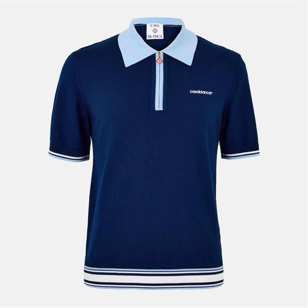 Casablanca Casa Merino Polo - Blue